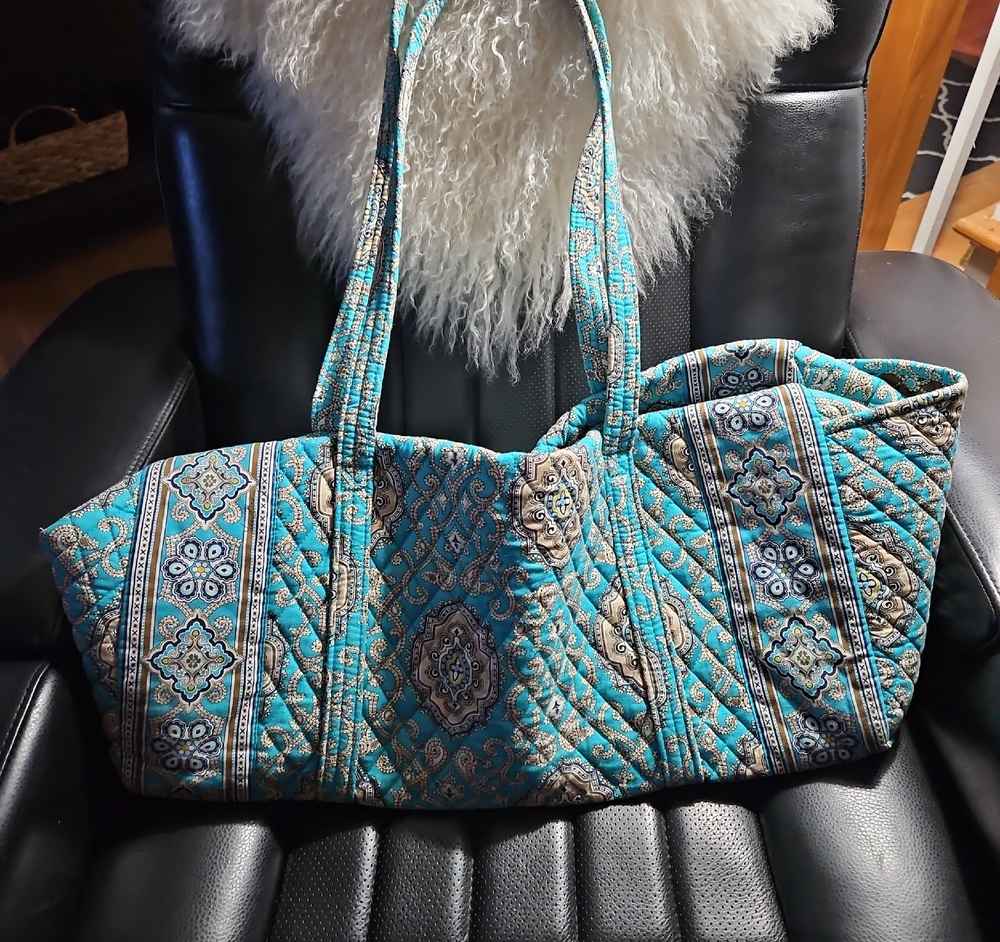 Vera Bradley Aqua Print Duffle